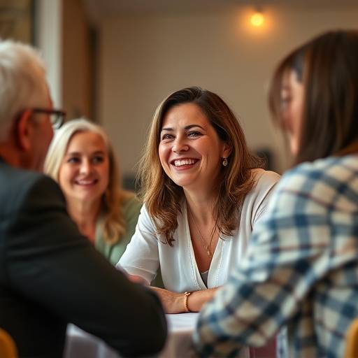 Fotografia di una riunione di gruppo con Sara Verdi che sorride
