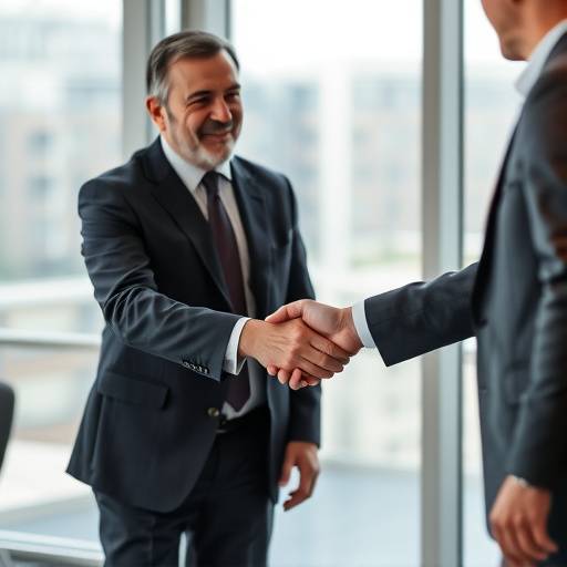 Immagine di un uomo, Giorgio Fontana, che stringe la mano in segno di accordo