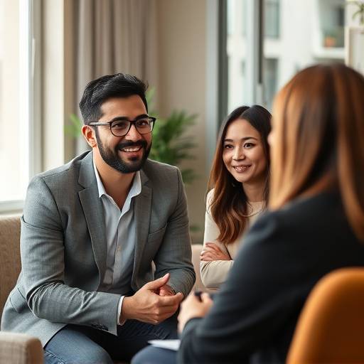 Un coach di carriera che guida un cliente durante una sessione di coaching